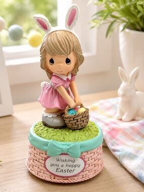 *New* Precious Moments Easter Girl Resin Musical “The Entertainer” Tune